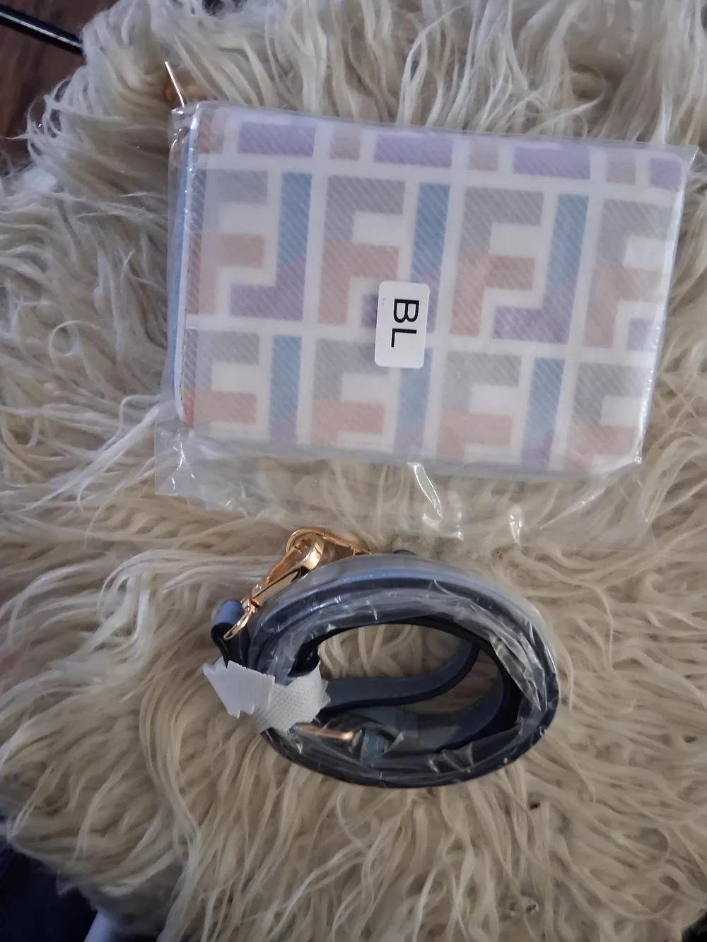 Designer-Inspired Pastel Geometric Hobo Bag - Blue, Lavender & Cream With Wallet